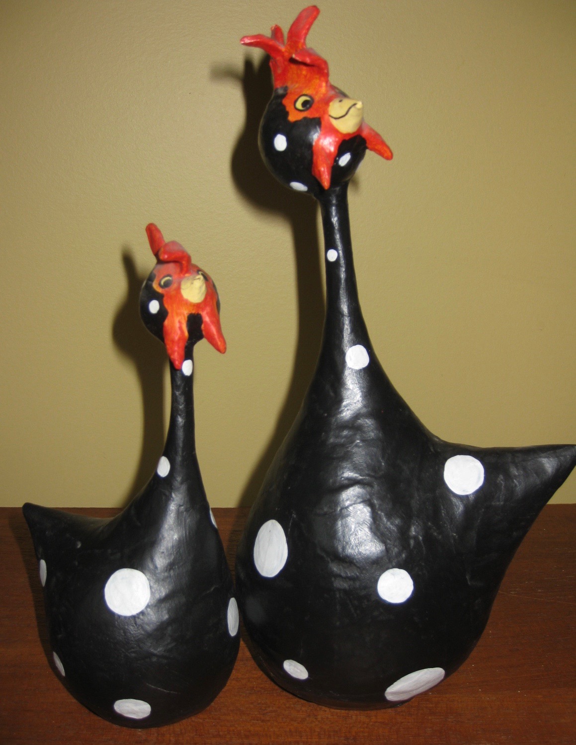 Paper Mache Chickens