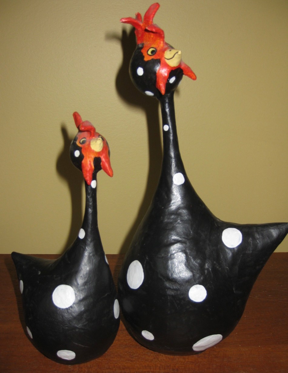 Paper Mache Chickens
